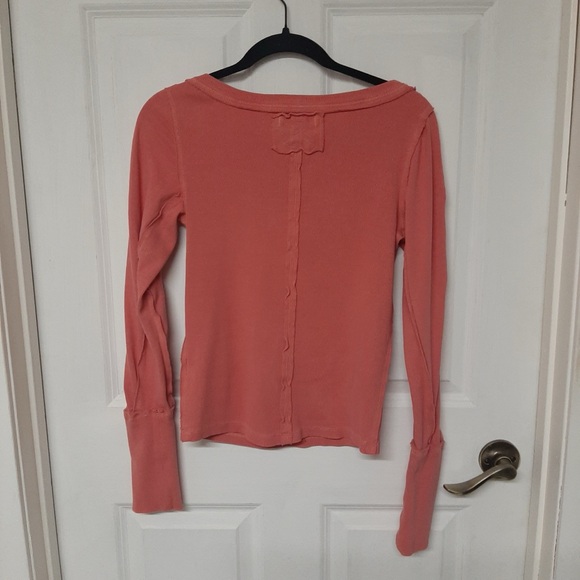 Free People Coral Long Sleeve Top with Braided Details size M - Picture 2 of 3